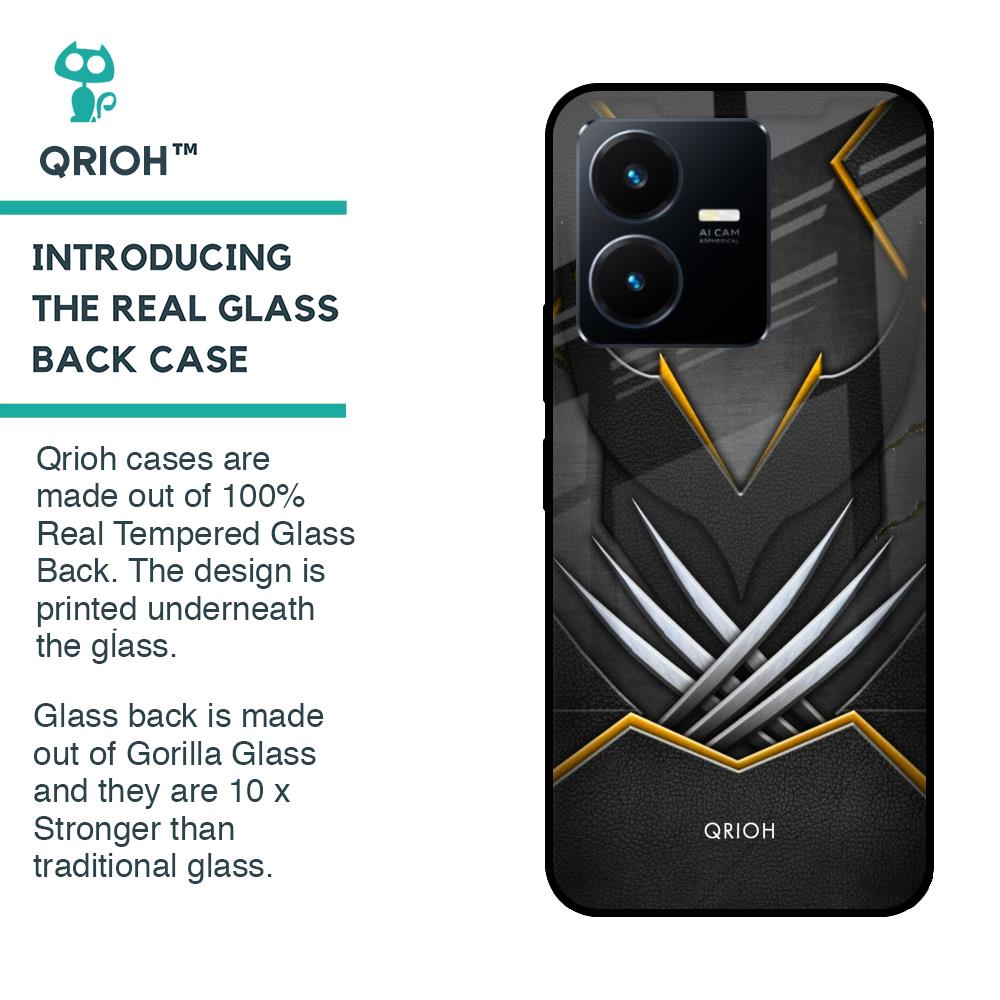 Black Warrior Glass Case for Vivo Y22
