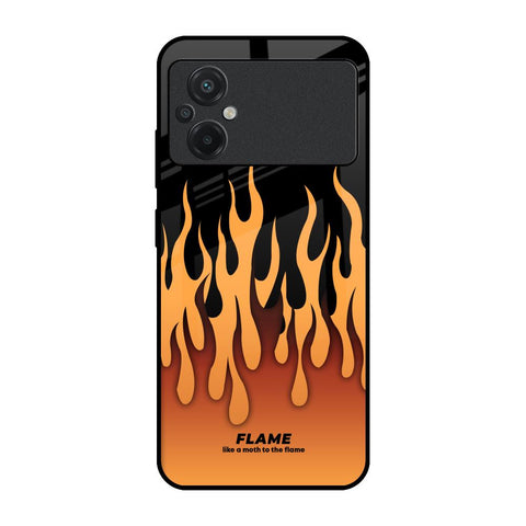 Fire Flame Poco M5 Glass Back Cover Online