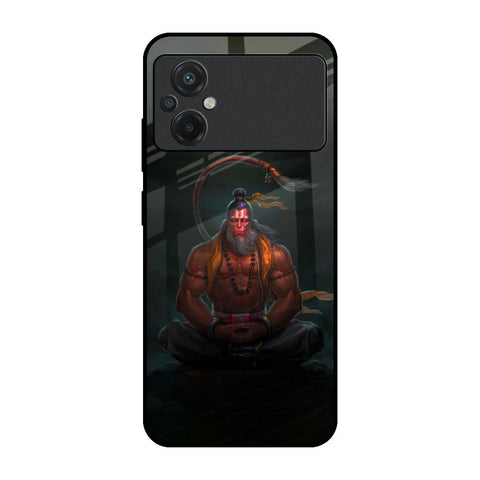 Lord Hanuman Animated Poco M5 Glass Back Cover Online