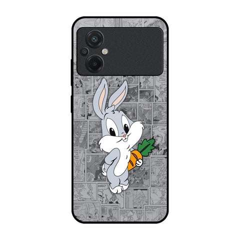 Cute Baby Bunny Poco M5 Glass Back Cover Online