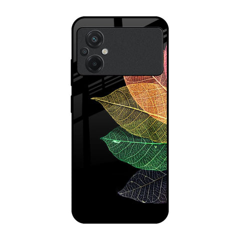 Colorful Leaves Poco M5 Glass Back Cover Online