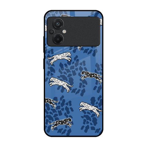 Blue Cheetah Poco M5 Glass Back Cover Online
