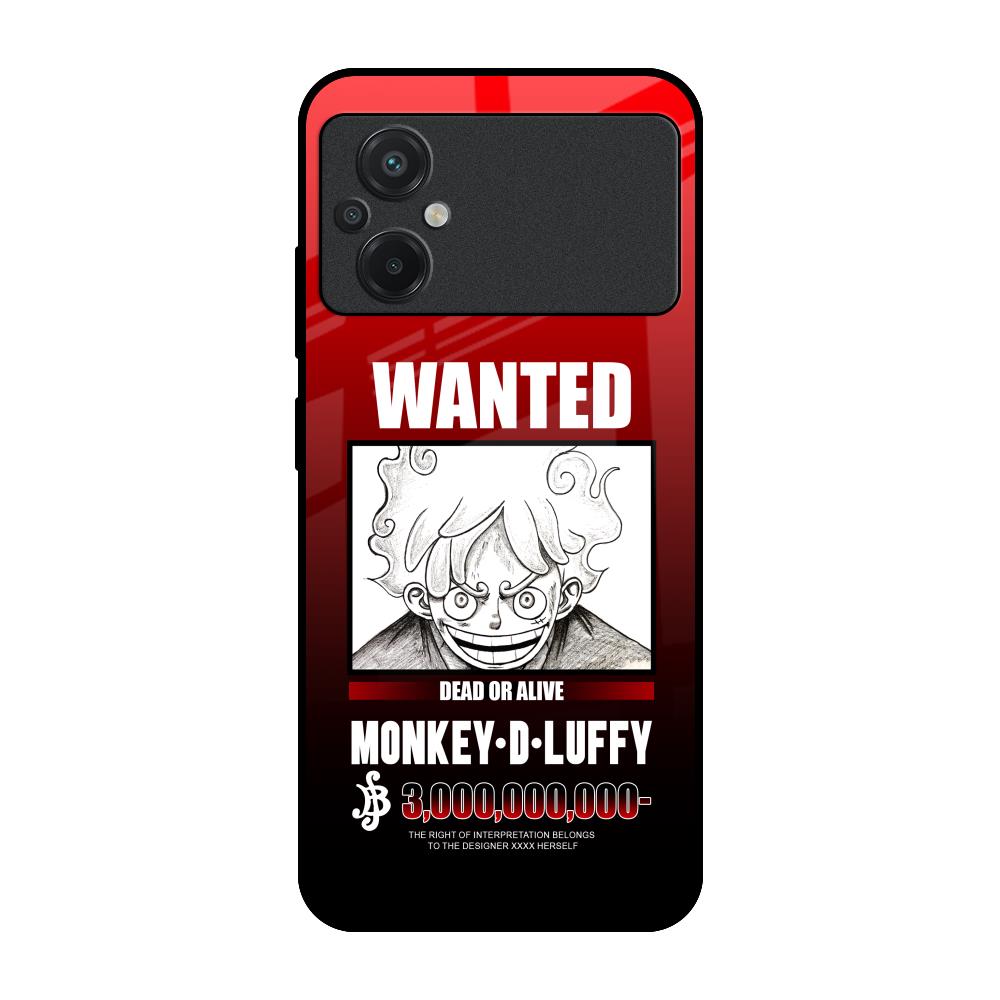 Luffy Wanted Poco M5 Glass Back Cover Online