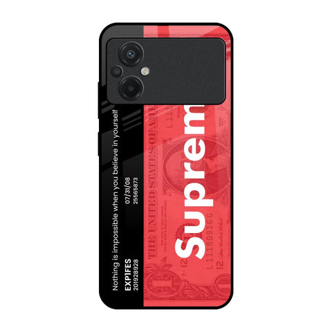 Supreme Ticket Poco M5 Glass Back Cover Online