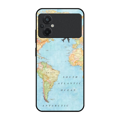Travel Map Poco M5 Glass Back Cover Online