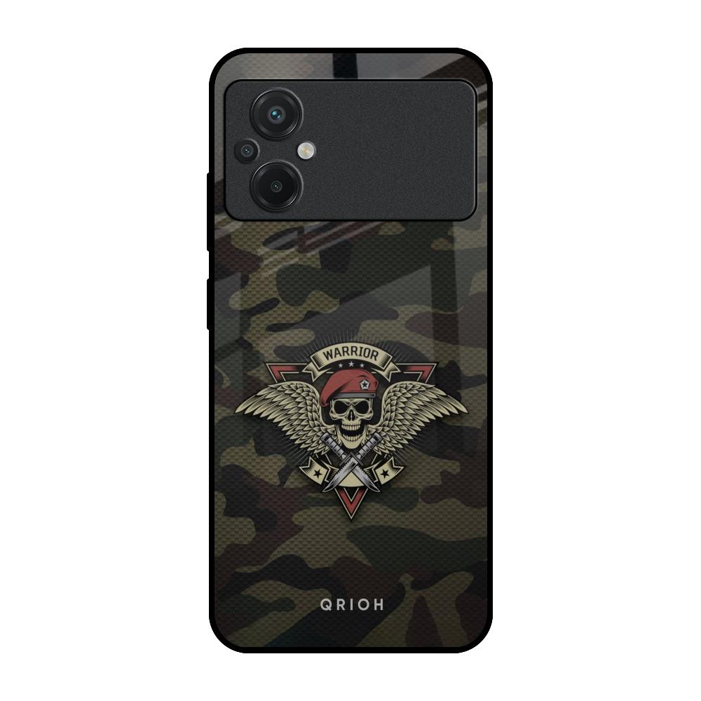 Army Warrior Poco M5 Glass Back Cover Online