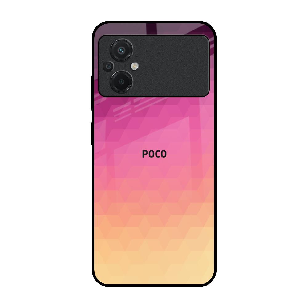 Geometric Pink Diamond Poco M5 Glass Back Cover Online