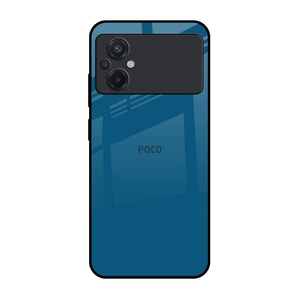 Cobalt Blue Poco M5 Glass Back Cover Online