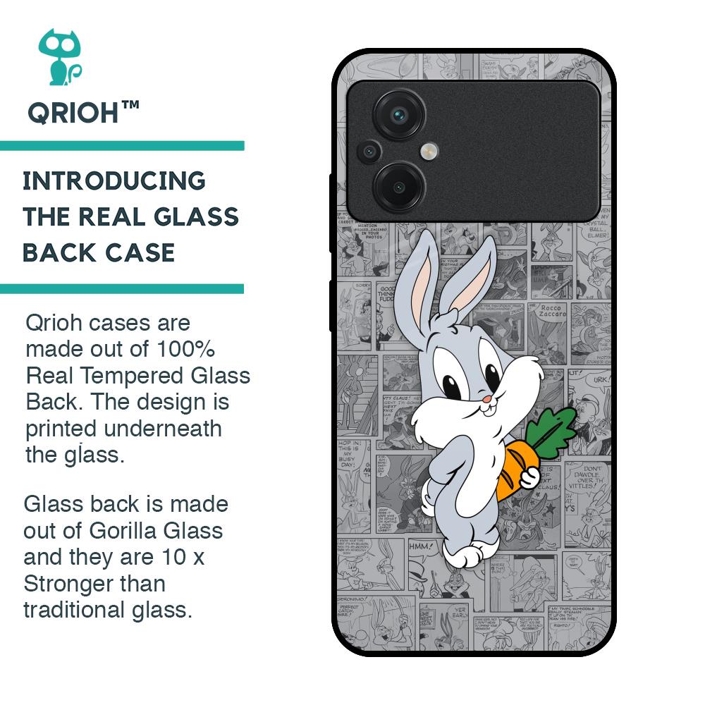 Cute Baby Bunny Glass Case for Poco M5