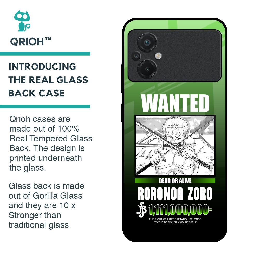 Zoro Wanted Glass Case for Poco M5