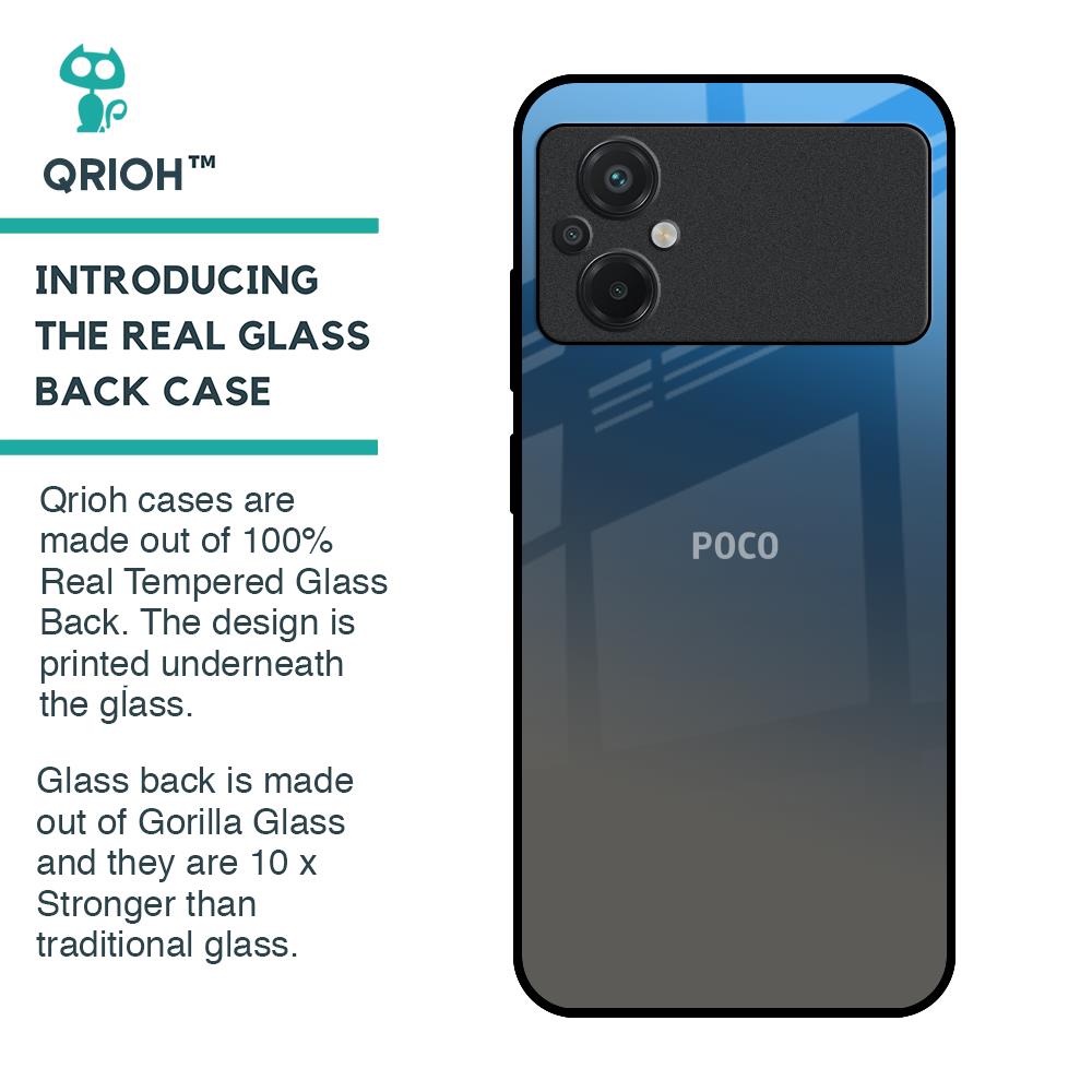 Blue Grey Ombre Glass Case for Poco M5