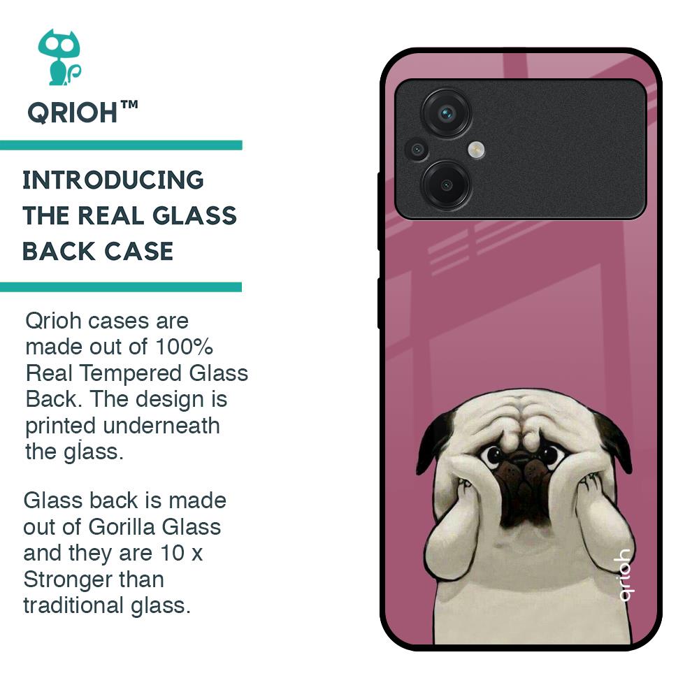Funny Pug Face Glass Case For Poco M5