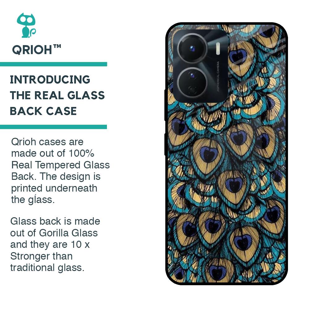 Peacock Feathers Glass case for Vivo Y16
