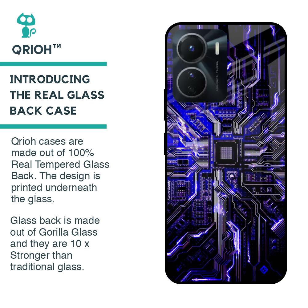 Techno Color Pattern Glass Case For Vivo Y16
