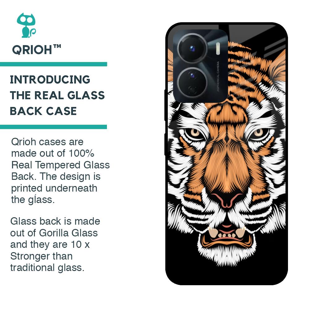 Angry Tiger Glass Case For Vivo Y16
