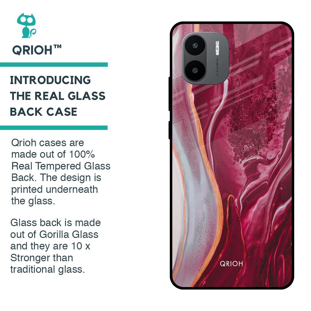 Crimson Ruby Glass Case for Redmi A1