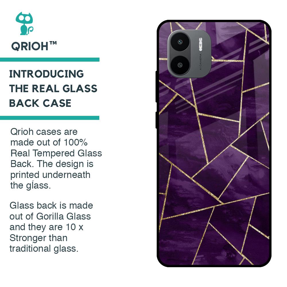 Geometric Purple Glass Case For Redmi A1