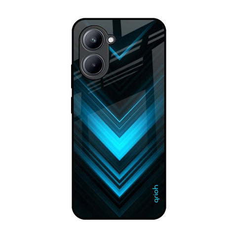 Vertical Blue Arrow Realme C33 Glass Back Cover Online