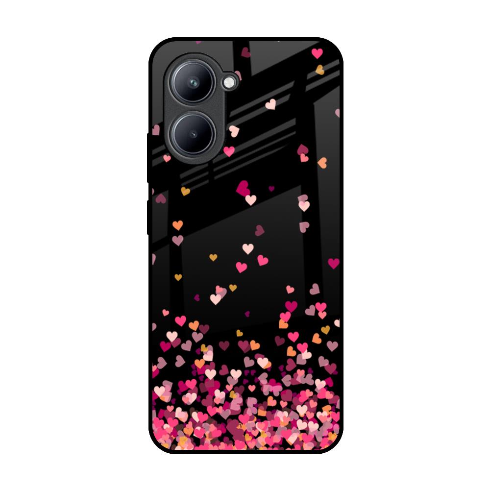 Heart Rain Fall Realme C33 Glass Back Cover Online