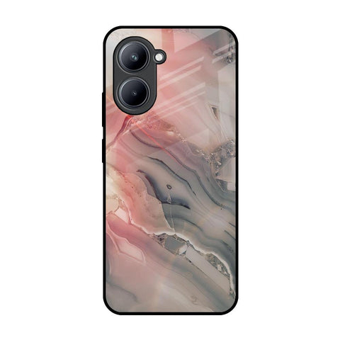 Pink And Grey Marble Realme C33 Glass Back Cover Online