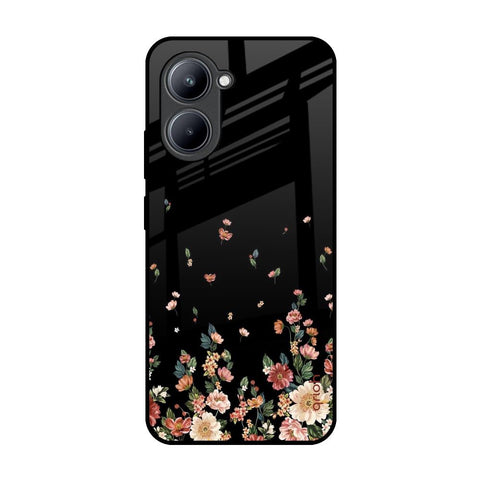 Floating Floral Print Realme C33 Glass Back Cover Online