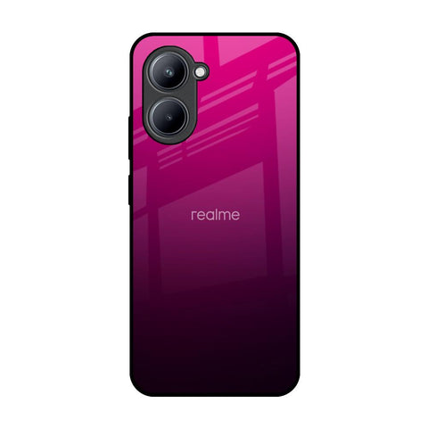 Purple Ombre Pattern Realme C33 Glass Back Cover Online