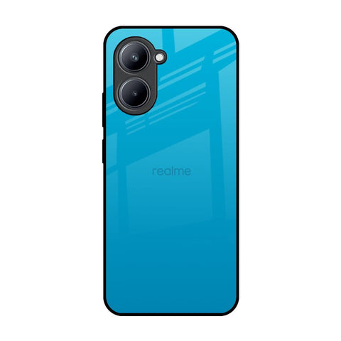 Blue Aqua Realme C33 Glass Back Cover Online