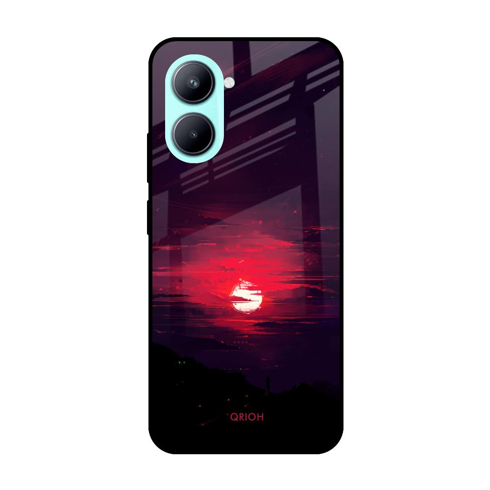 Morning Red Sky Realme C33 Glass Cases & Covers Online