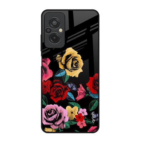 Floral Decorative Redmi 11 Prime Glass Back Cover Online