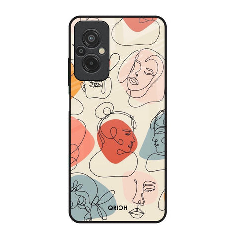Abstract Faces Redmi 11 Prime Glass Back Cover Online