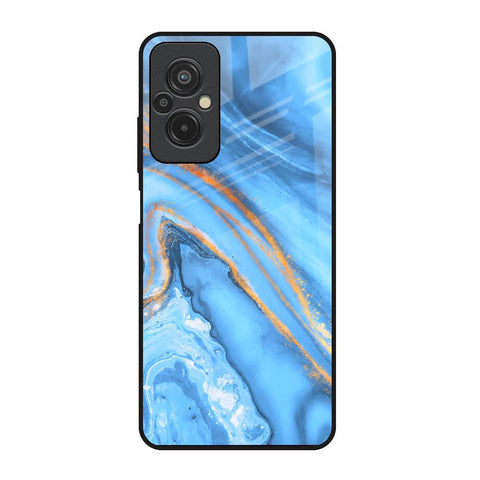 Vibrant Blue Marble Redmi 11 Prime Glass Back Cover Online