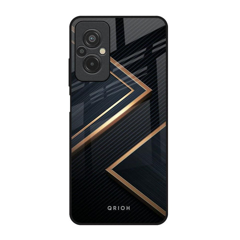 Sleek Golden & Navy Redmi 11 Prime Glass Back Cover Online