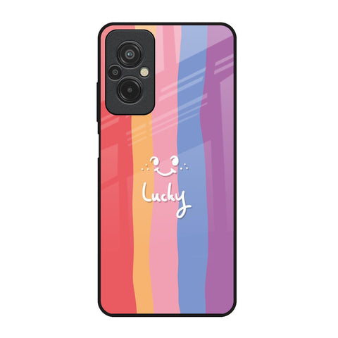 Lucky Abstract Redmi 11 Prime Glass Back Cover Online