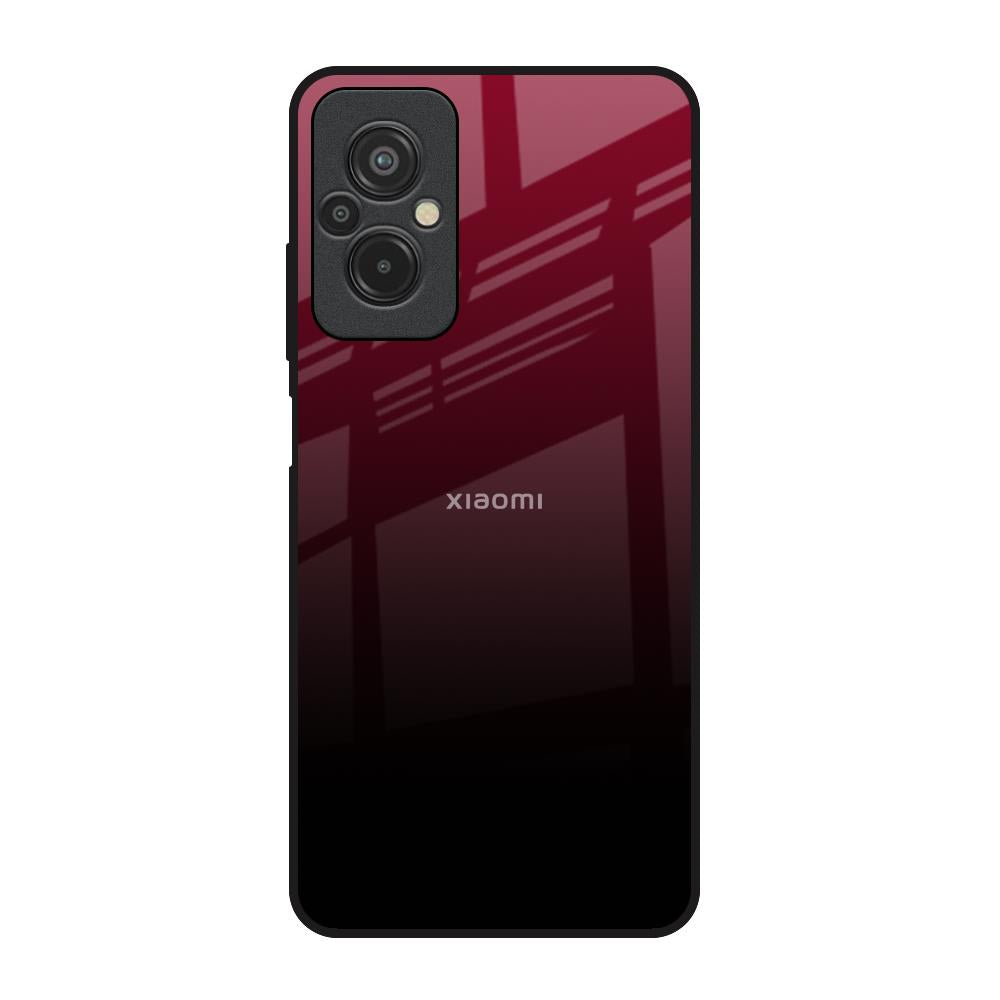 Wine Red Redmi 11 Prime Glass Back Cover Online