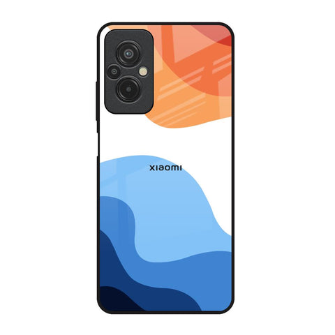 Wavy Color Pattern Redmi 11 Prime Glass Back Cover Online