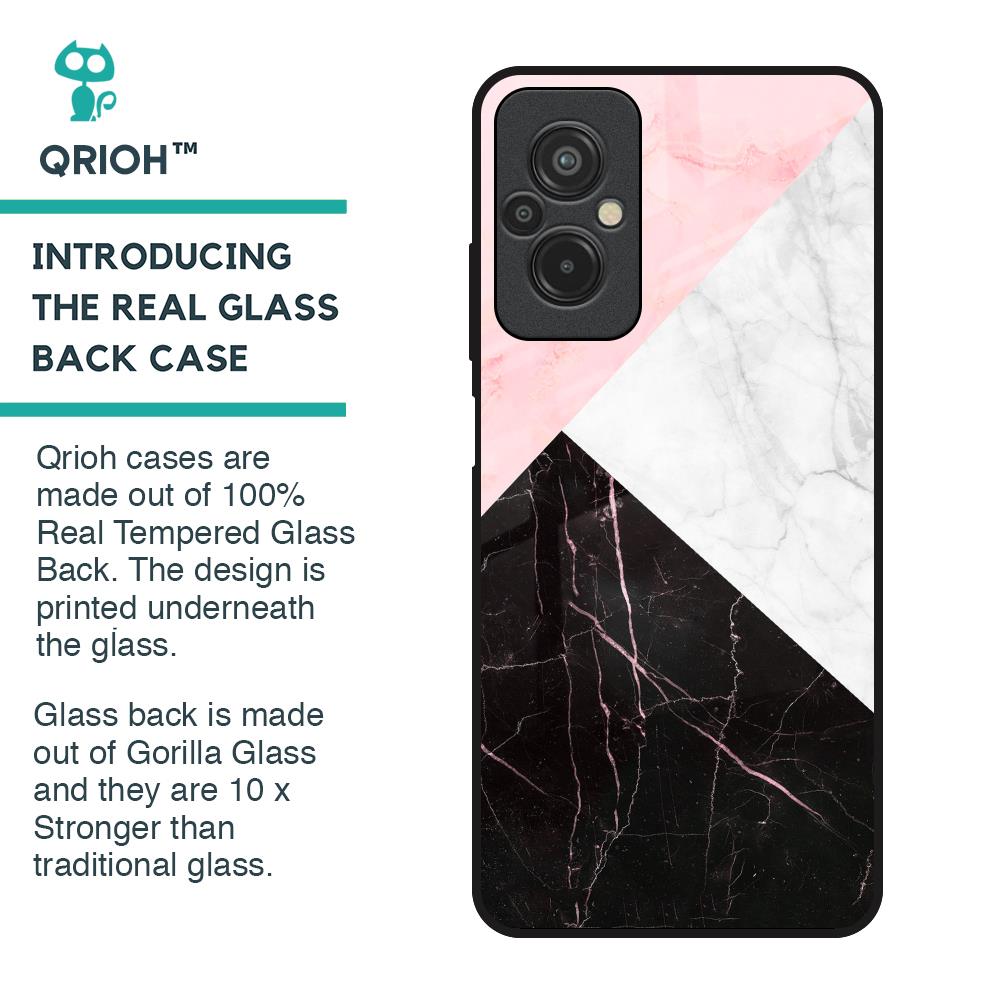 Marble Collage Art Glass Case For Redmi 11 Prime
