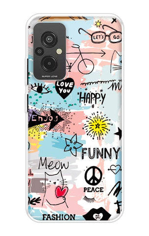 Happy Doodle Redmi 11 Prime Back Cover
