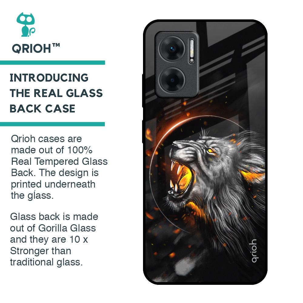 Aggressive Lion Glass Case for Redmi 11 Prime 5G