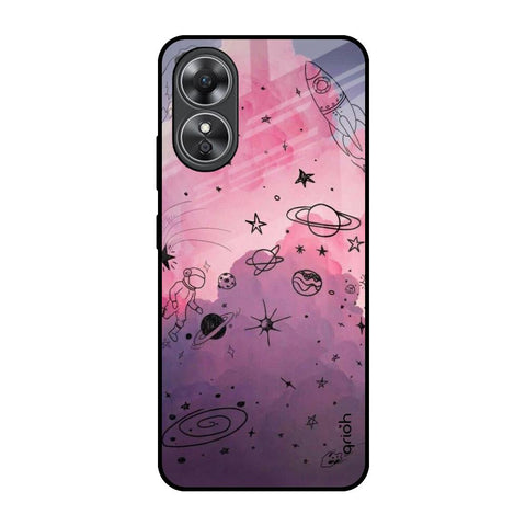 Space Doodles OPPO A17 Glass Back Cover Online