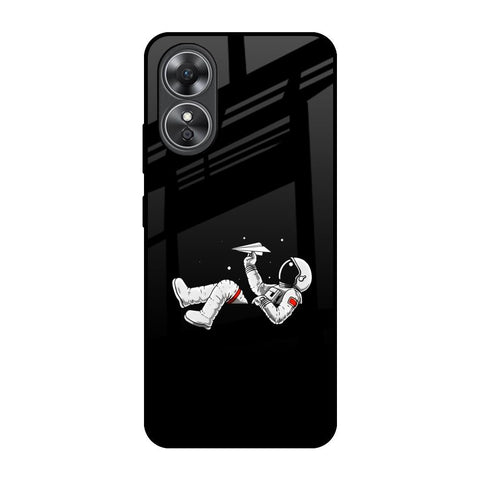 Space Traveller OPPO A17 Glass Back Cover Online