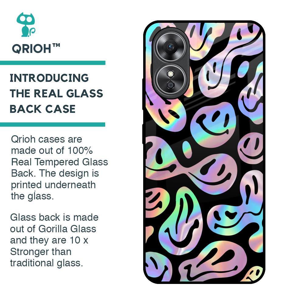 Acid Smile Glass Case for OPPO A17
