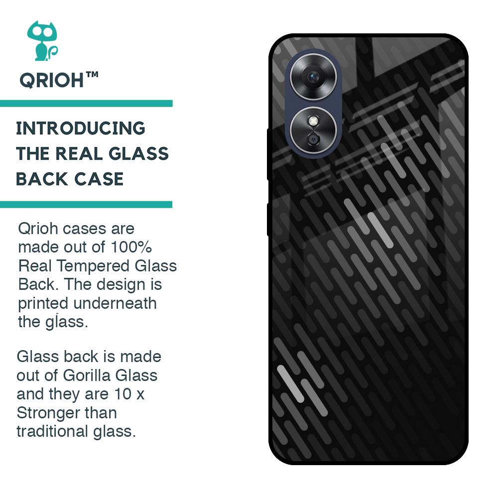 Dark Abstract Pattern Glass Case For OPPO A17