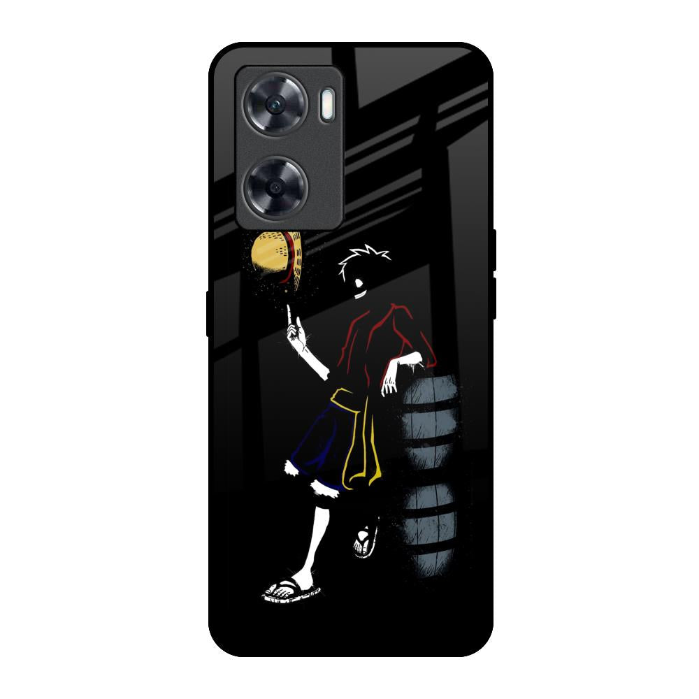 Luffy Line Art OnePlus Nord N20 SE Glass Back Cover Online