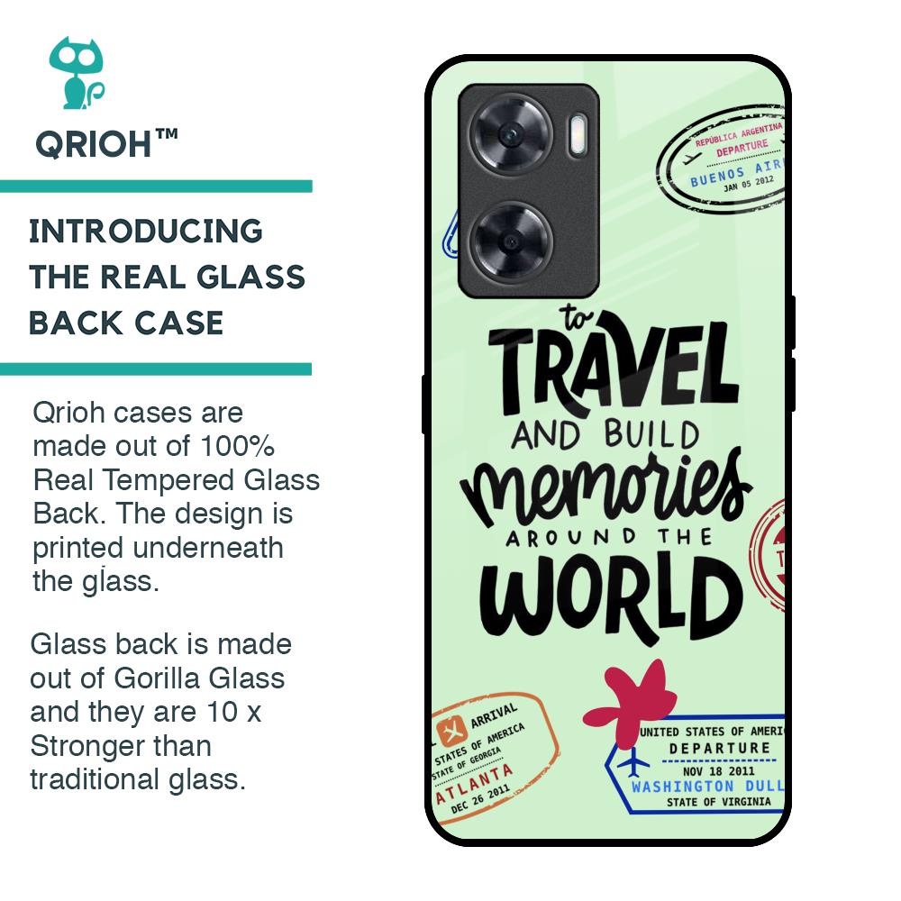 Travel Stamps Glass Case for OnePlus Nord N20 SE