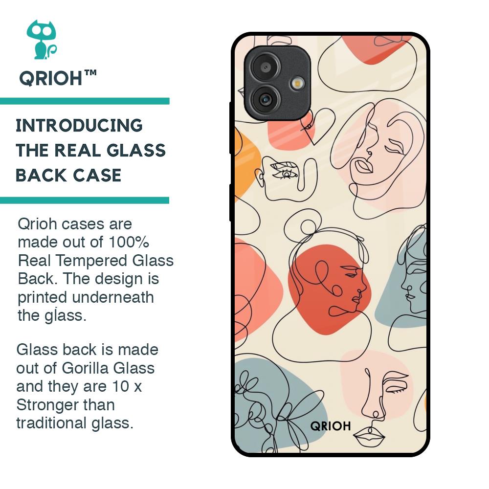 Abstract Faces Glass Case for Samsung Galaxy M13 5G