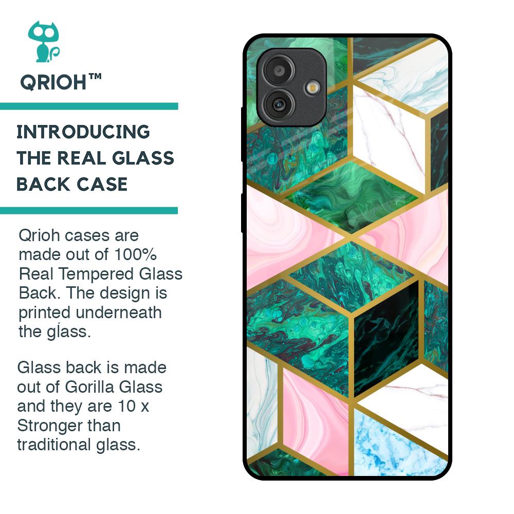 Seamless Green Marble Glass Case for Samsung Galaxy M13 5G