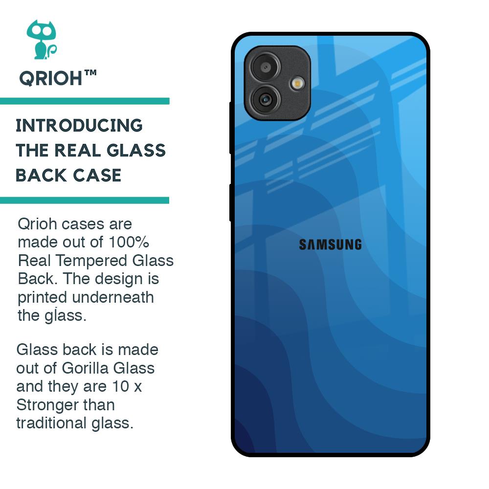 Blue Wave Abstract Glass Case for Samsung Galaxy M13 5G