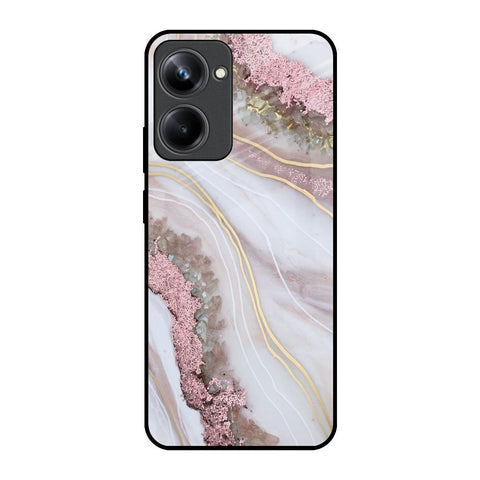 Pink & Gold Gllitter Marble Realme 10 Pro 5G Glass Back Cover Online