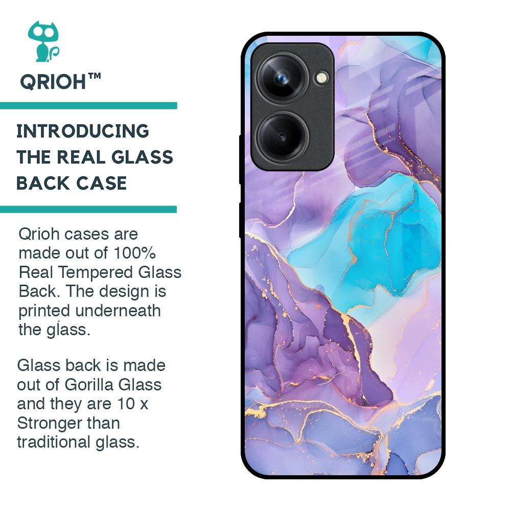 Alcohol ink Marble Glass Case for Realme 10 Pro 5G