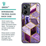 Purple Rhombus Marble Glass Case for Realme 10 Pro 5G
